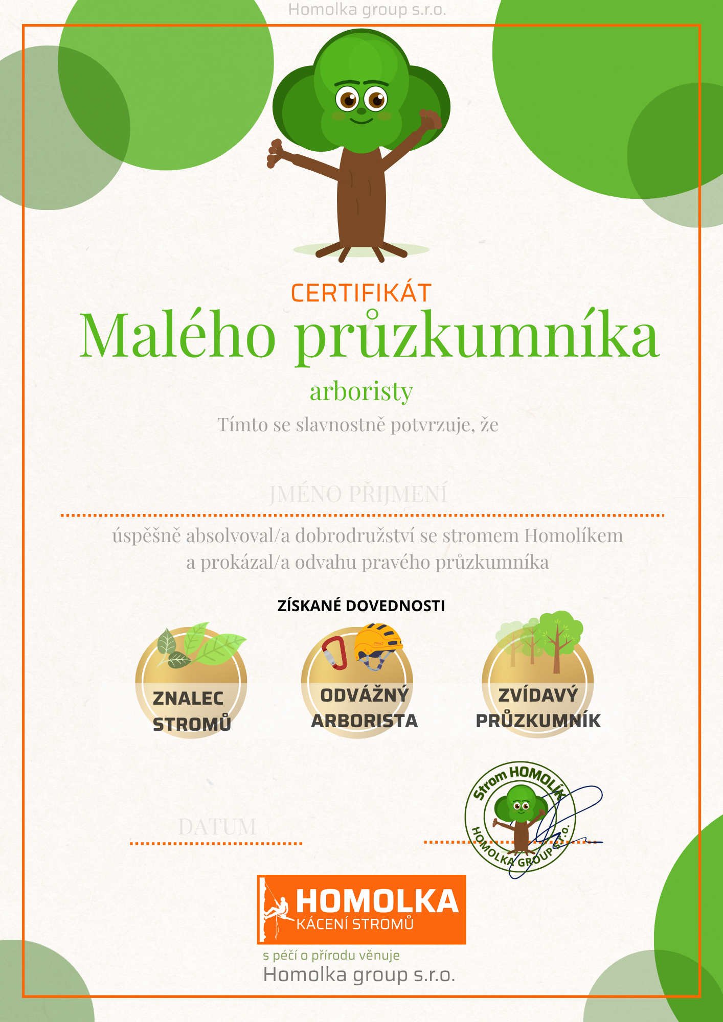 ŠKOLKY - CERTIFIKÁT